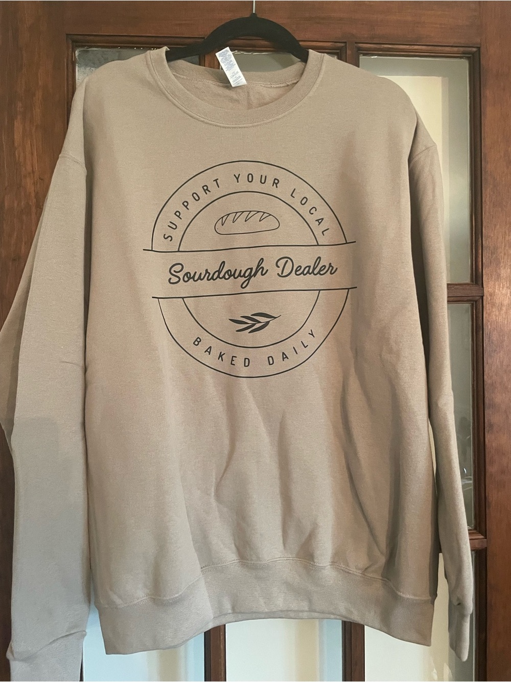 Jerzees Sourdough Dealer Crewneck Sweatshirt in Taupe
